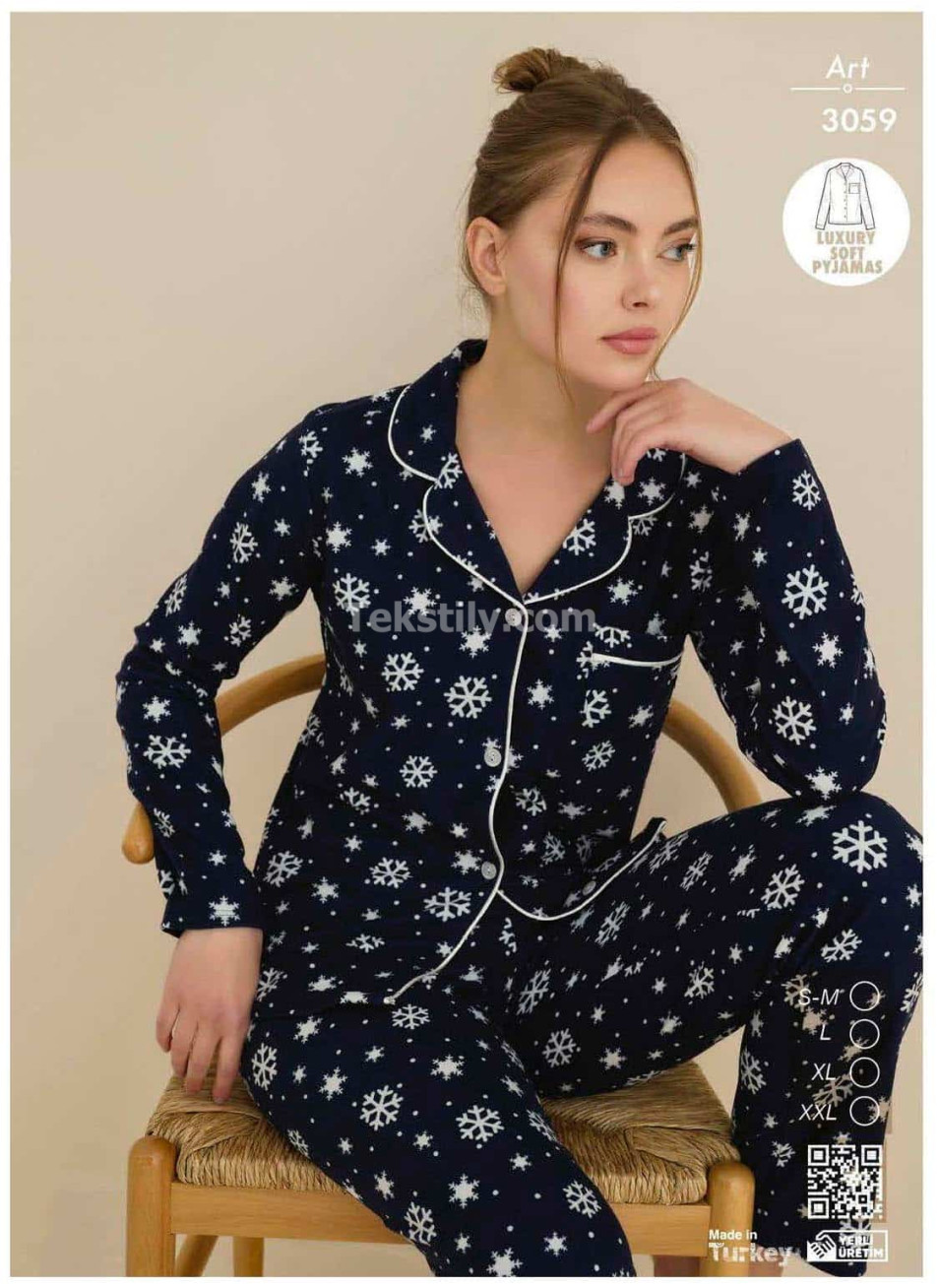 Женская Теплая Пижама Велсофт CAGRI (S/M+L+XL+2XL)