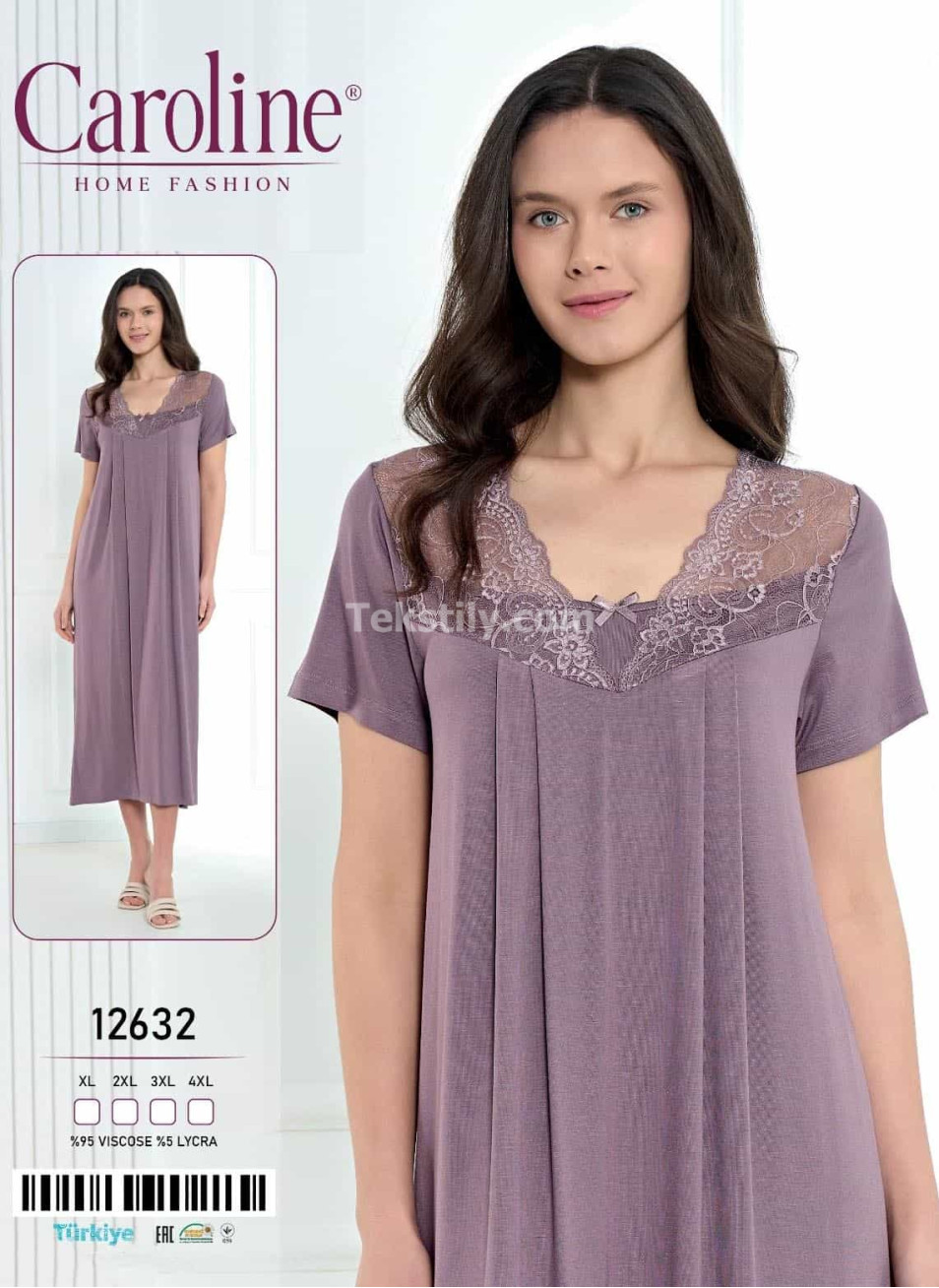 Женская Ночная Сорочка Caroline (XL+2XL+3XL+4XL)