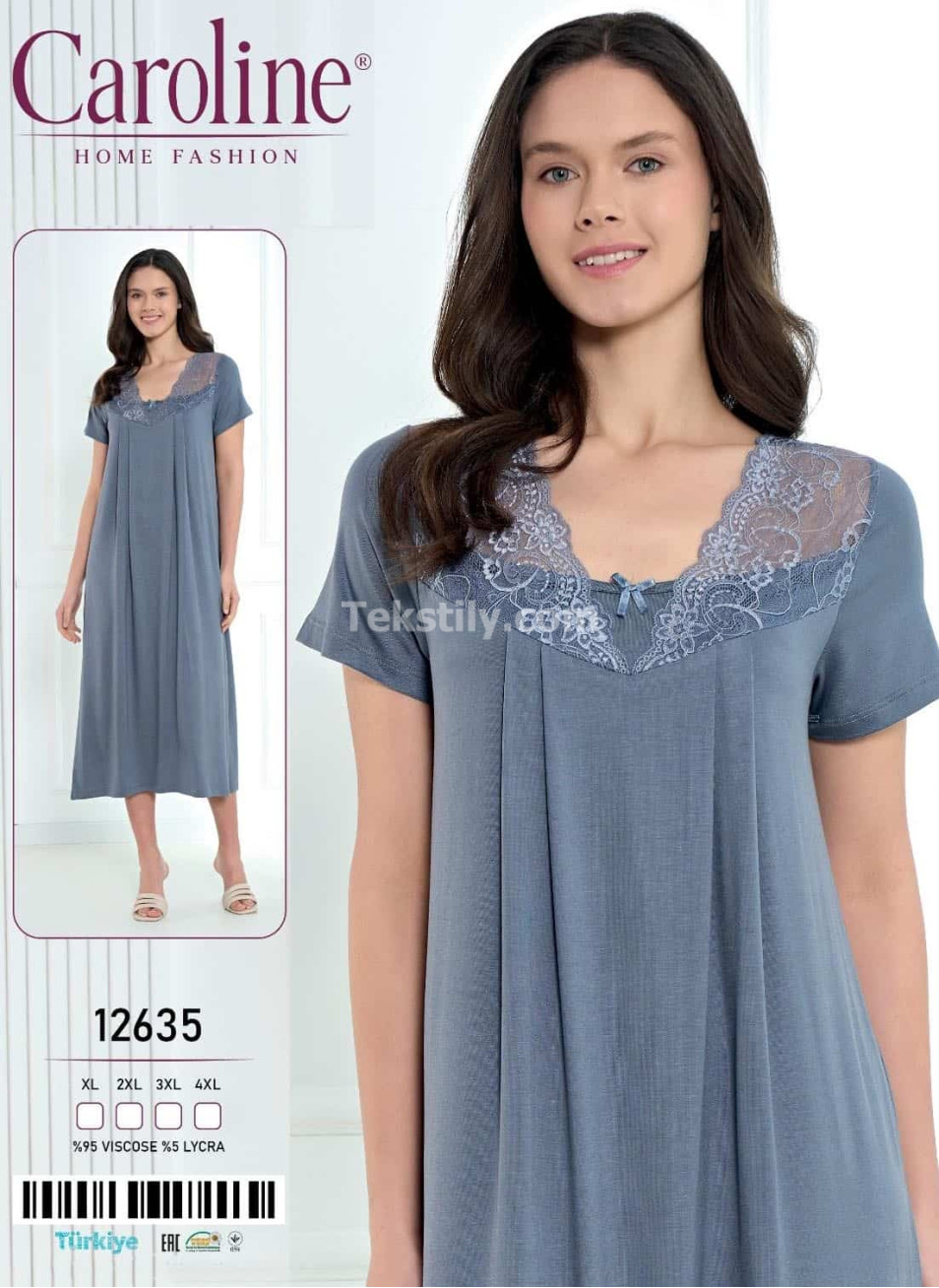 Женская Ночная Сорочка Caroline (XL+2XL+3XL+4XL)