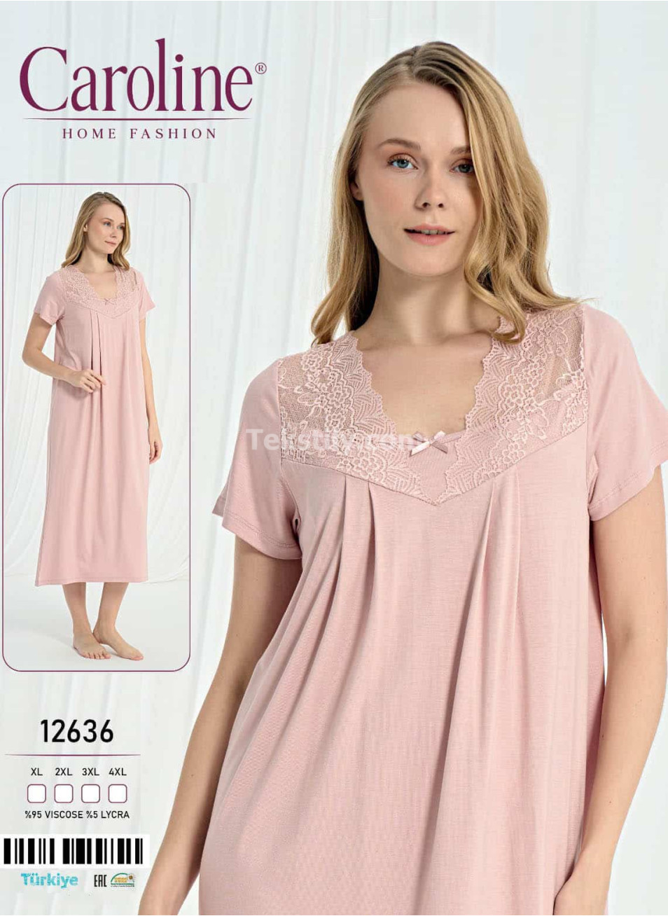 Женская Ночная Сорочка Caroline (XL+2XL+3XL+4XL)