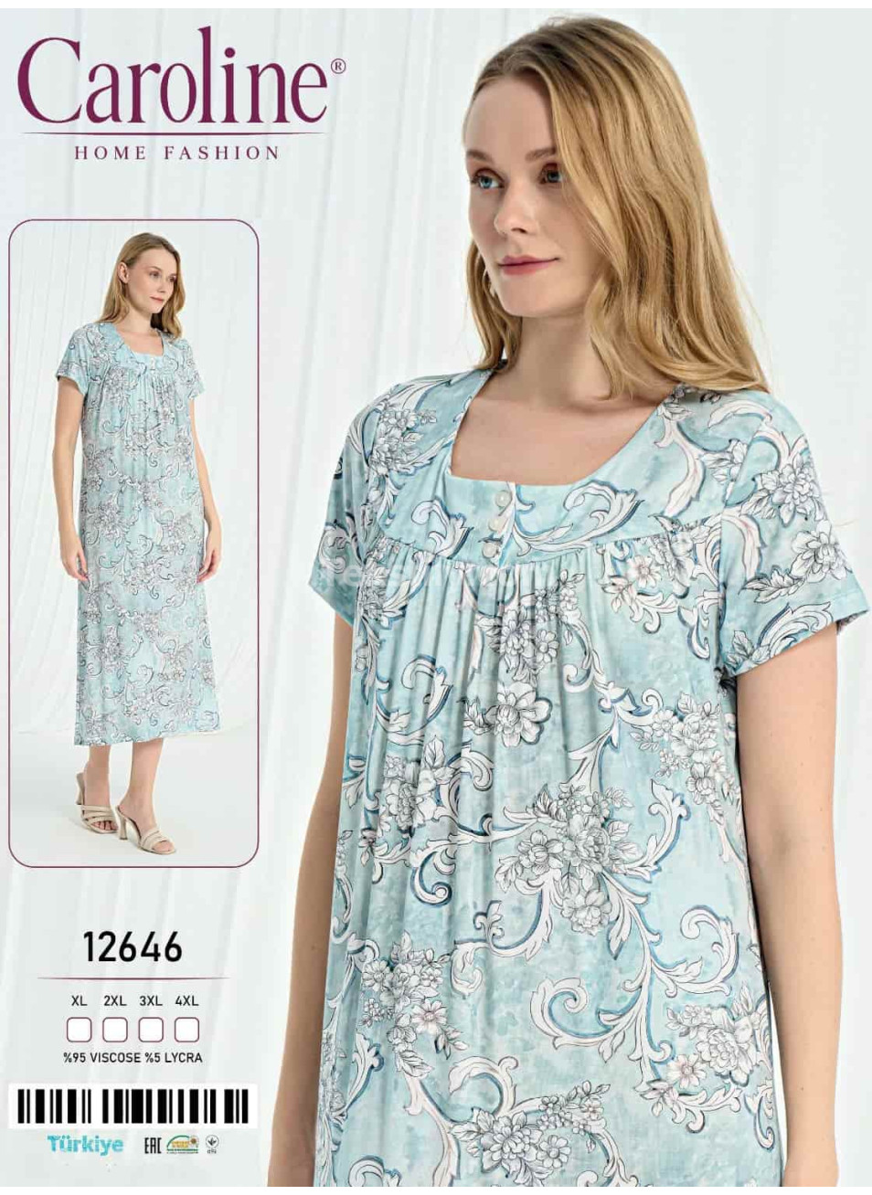 Женская Ночная Сорочка Caroline (XL+2XL+3XL+4XL)