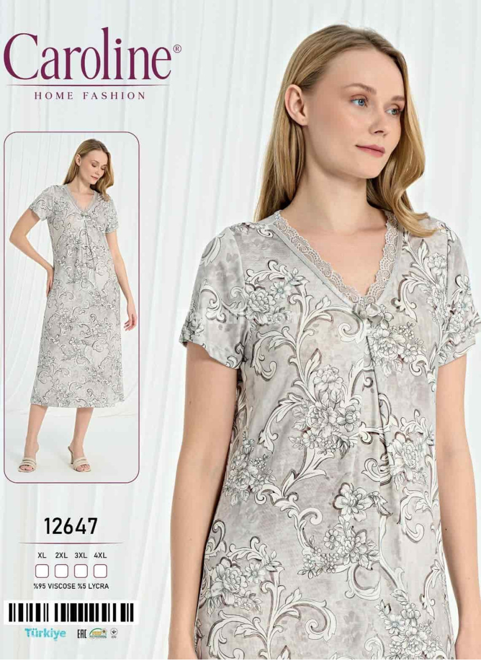 Женская Ночная Сорочка Caroline (XL+2XL+3XL+4XL)
