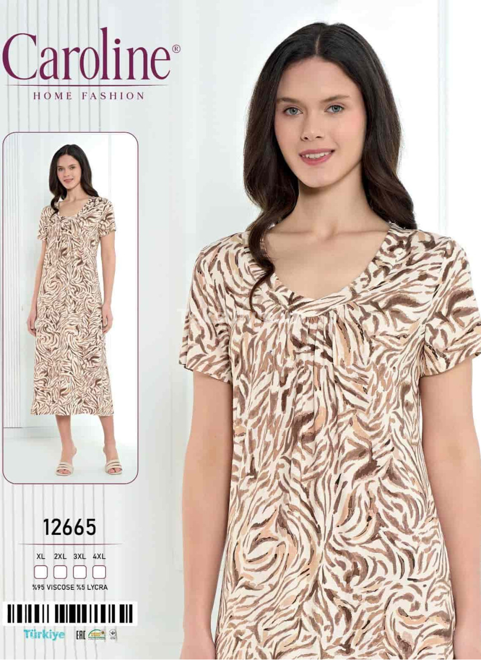 Женская Ночная Сорочка Caroline (XL+2XL+3XL+4XL)