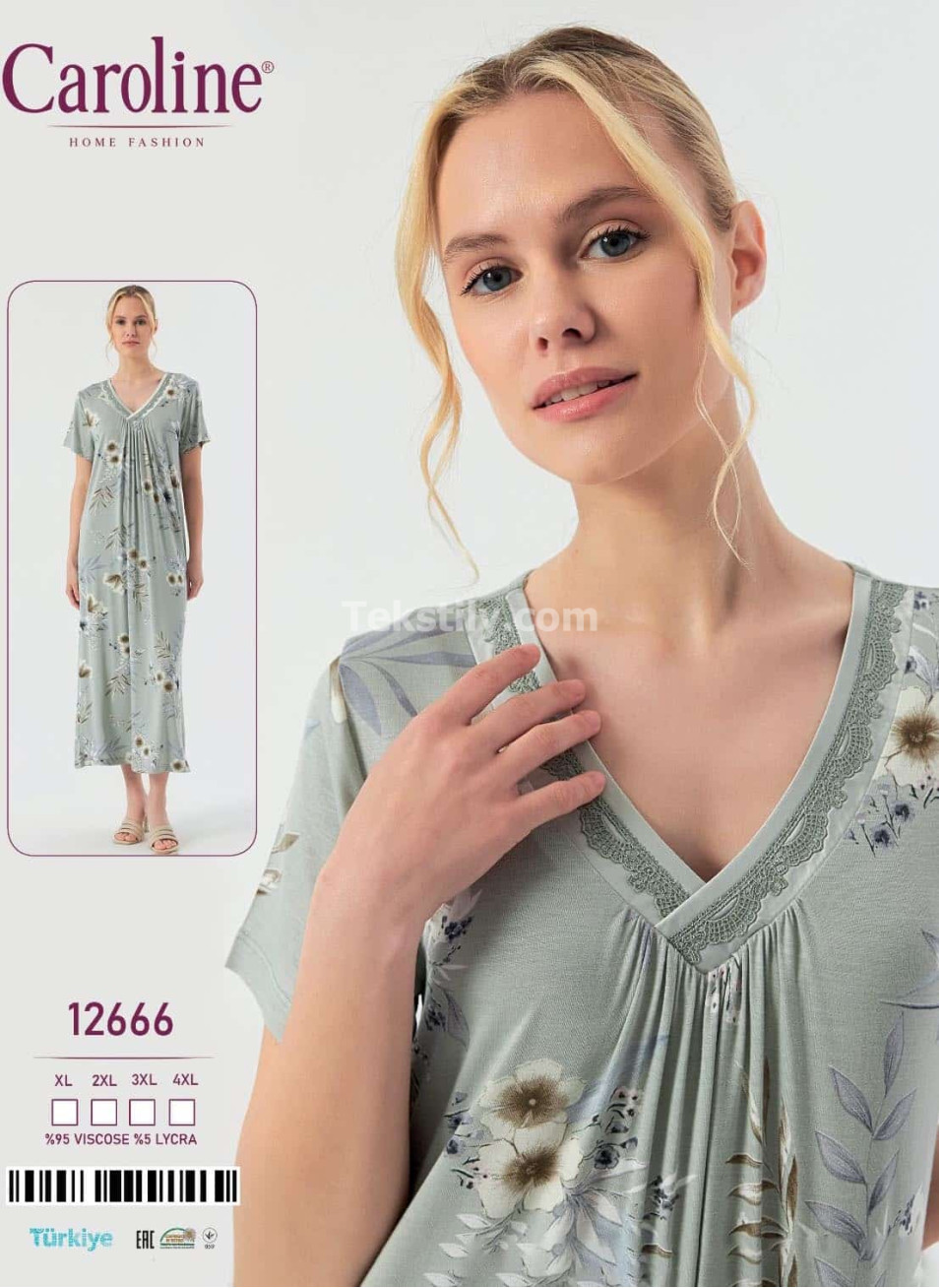 Женская Ночная Сорочка Caroline (XL+2XL+3XL+4XL)