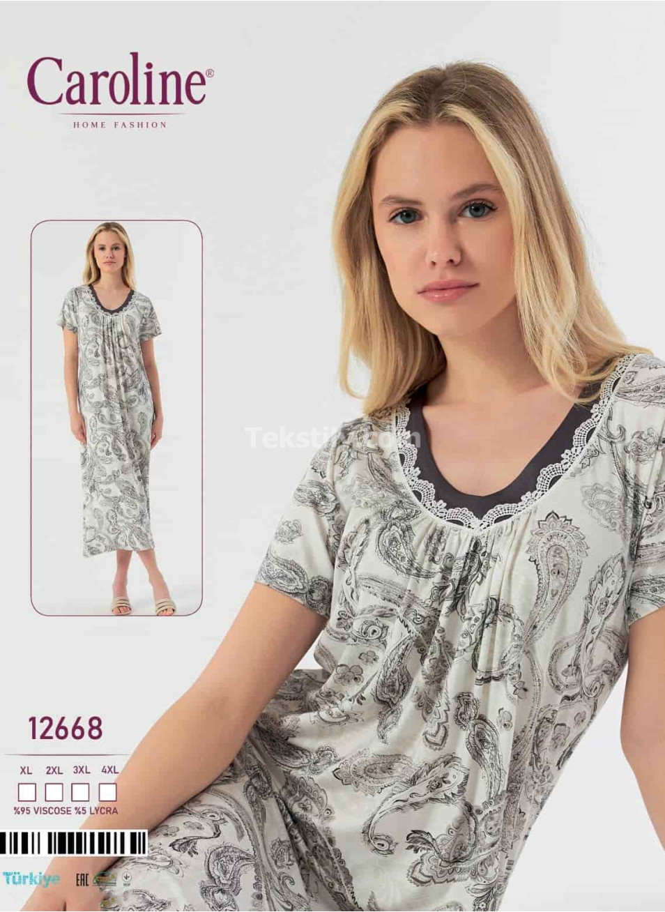 Женская Ночная Сорочка Caroline (XL+2XL+3XL+4XL)