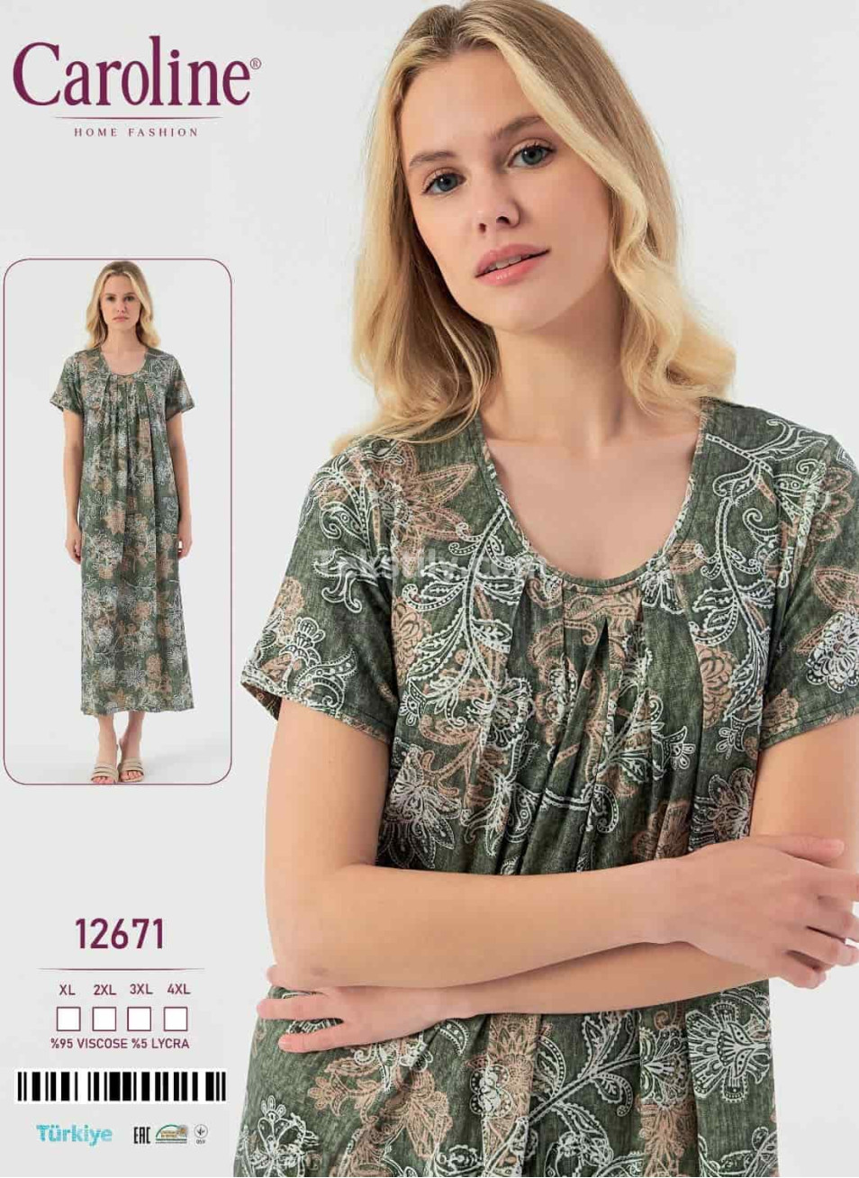 Женская Ночная Сорочка Caroline (XL+2XL+3XL+4XL)
