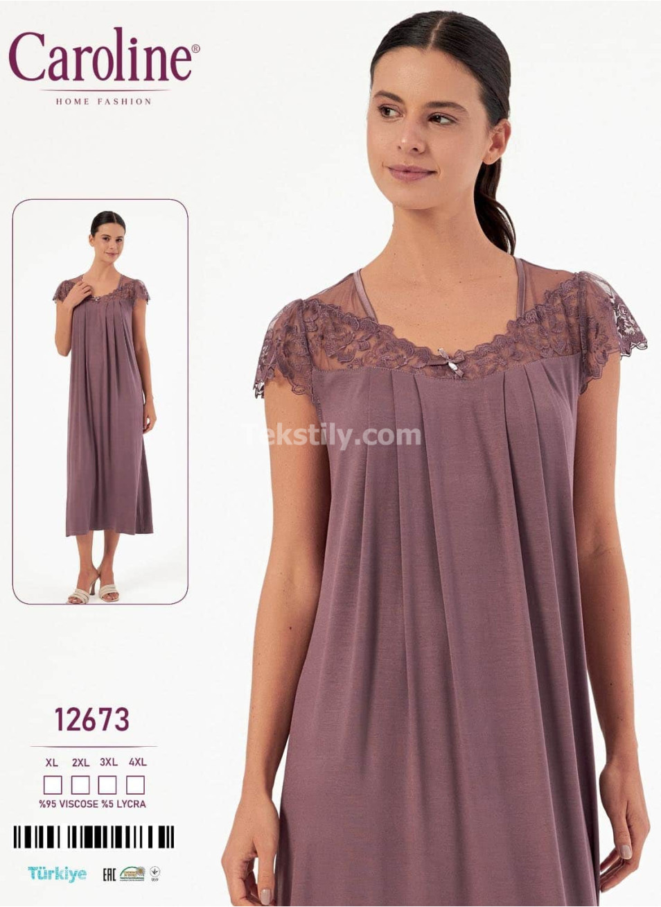 Женская Ночная Сорочка Caroline (XL+2XL+3XL+4XL)