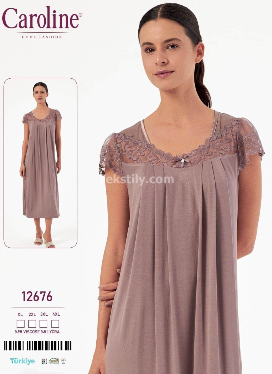 Женская Ночная Сорочка Caroline (XL+2XL+3XL+4XL)