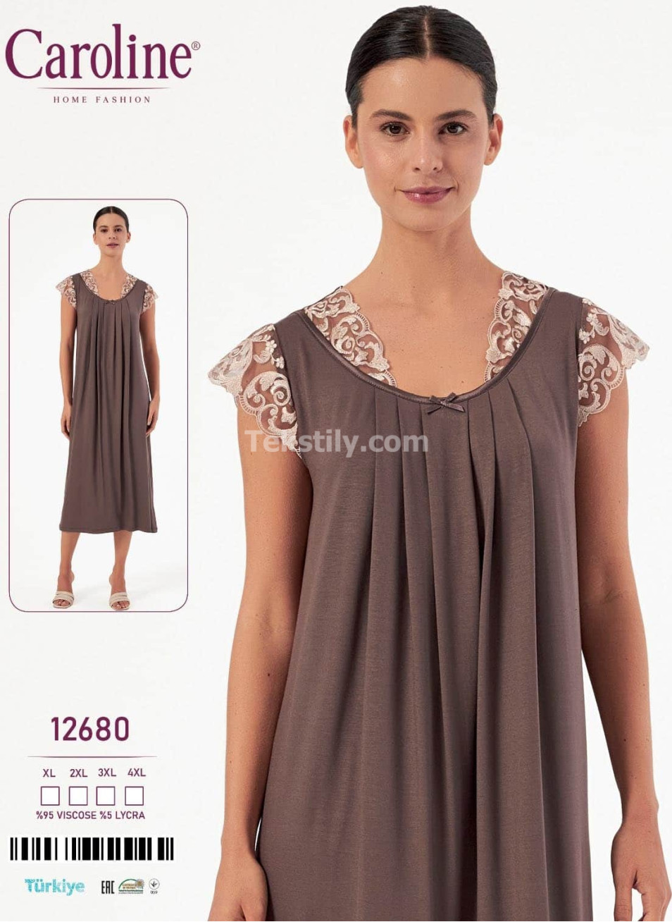 Женская Ночная Сорочка Caroline (XL+2XL+3XL+4XL)