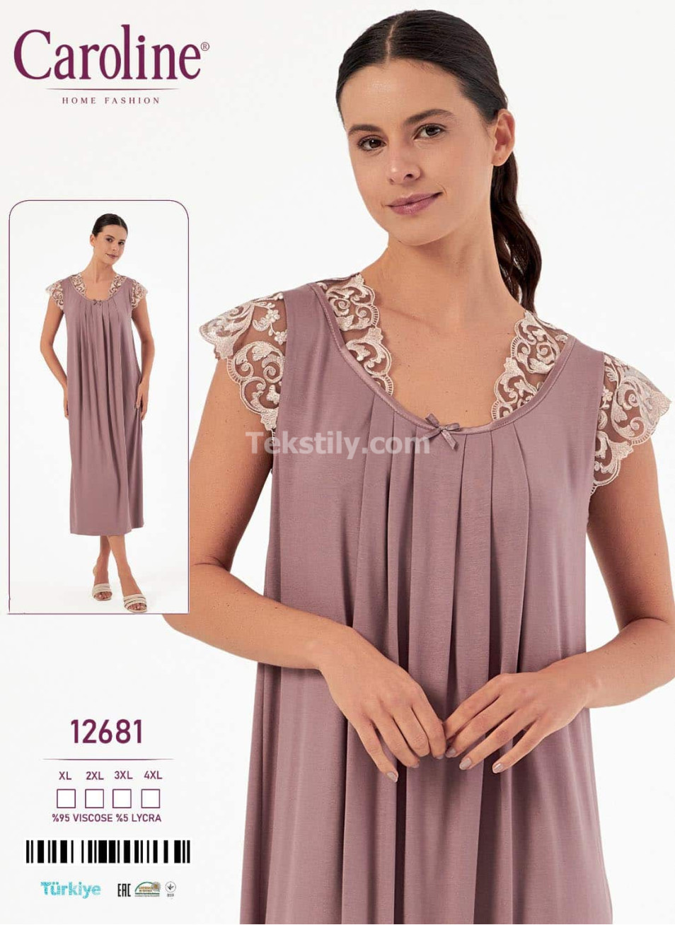 Женская Ночная Сорочка Caroline (XL+2XL+3XL+4XL)