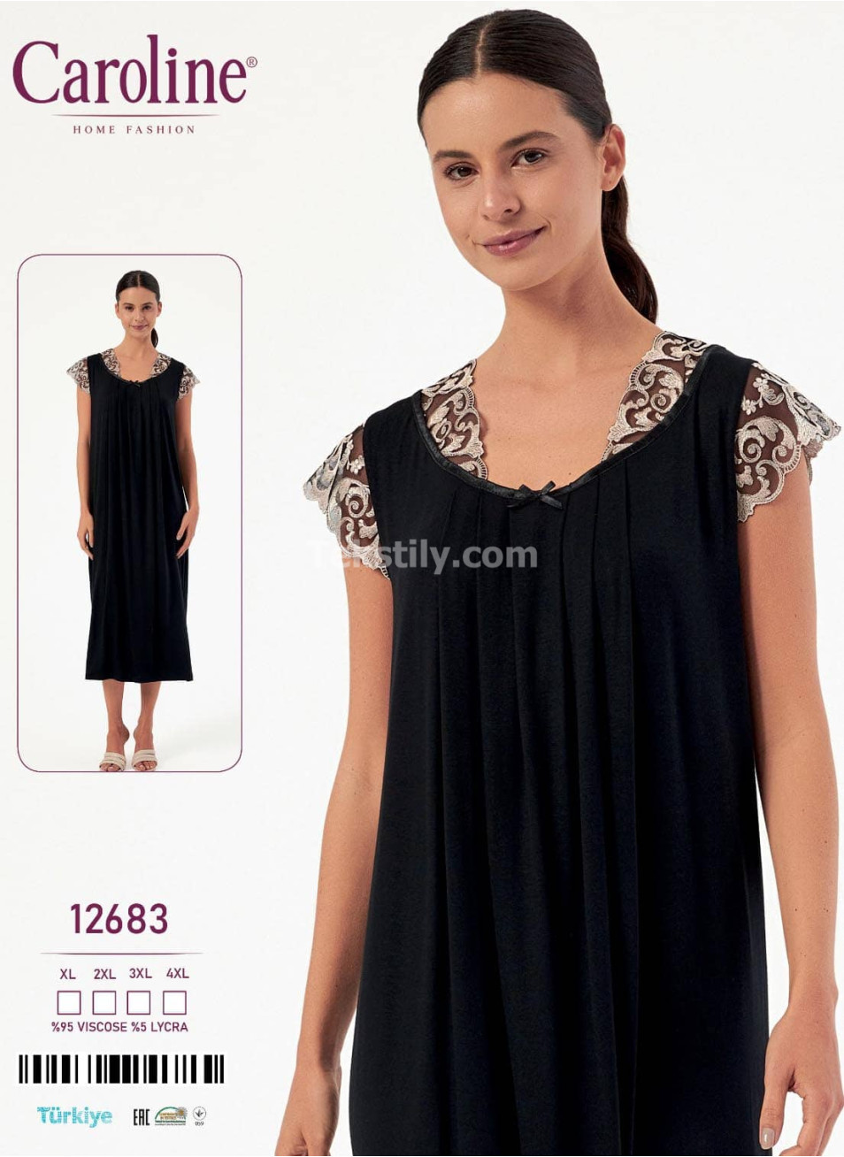 Женская Ночная Сорочка Caroline (XL+2XL+3XL+4XL)