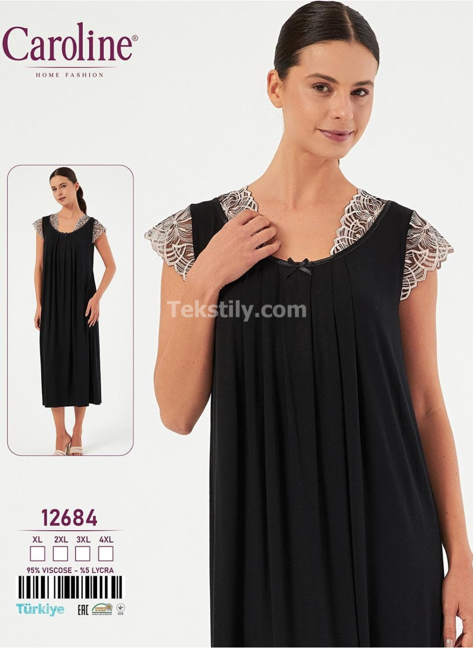 Женская Ночная Сорочка Caroline (XL+2XL+3XL+4XL)