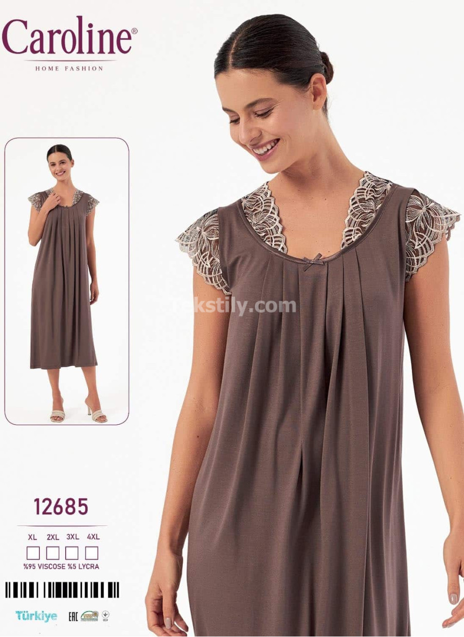 Женская Ночная Сорочка Caroline (XL+2XL+3XL+4XL)