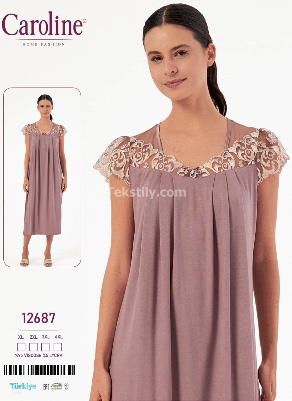 Женская Ночная Сорочка Caroline (XL+2XL+3XL+4XL)