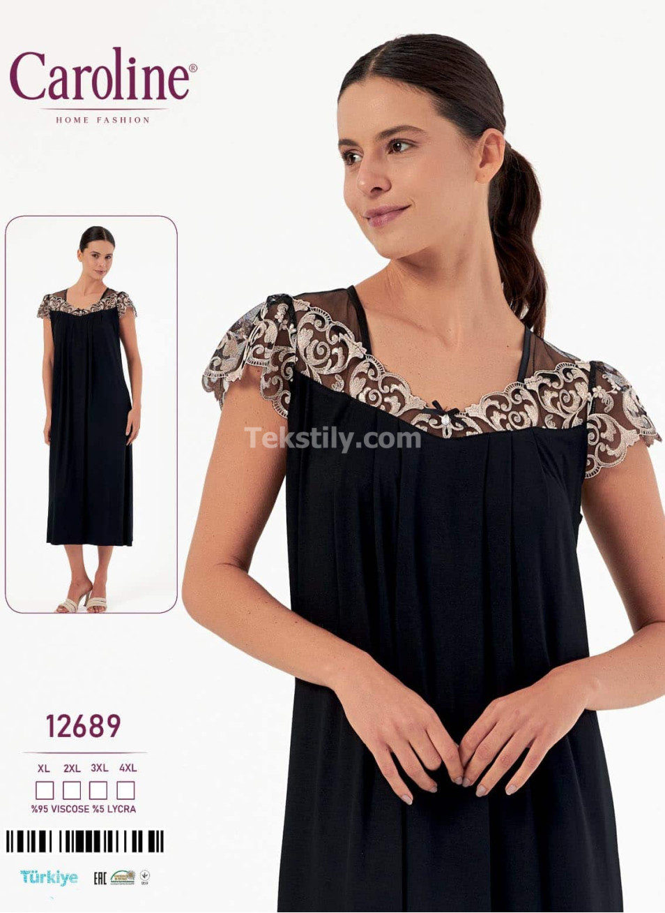 Женская Ночная Сорочка Caroline (XL+2XL+3XL+4XL)