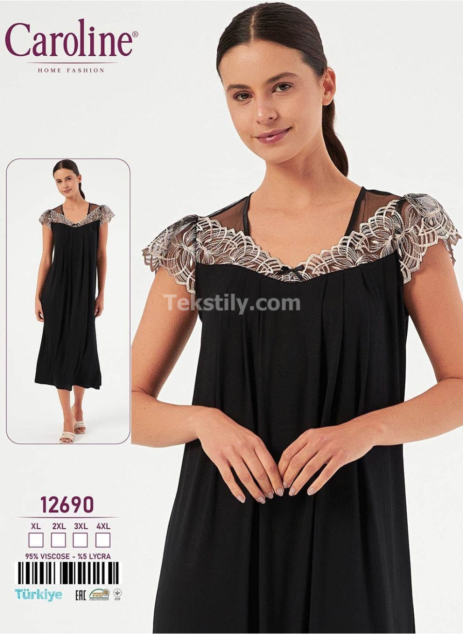 Женская Ночная Сорочка Caroline (XL+2XL+3XL+4XL)
