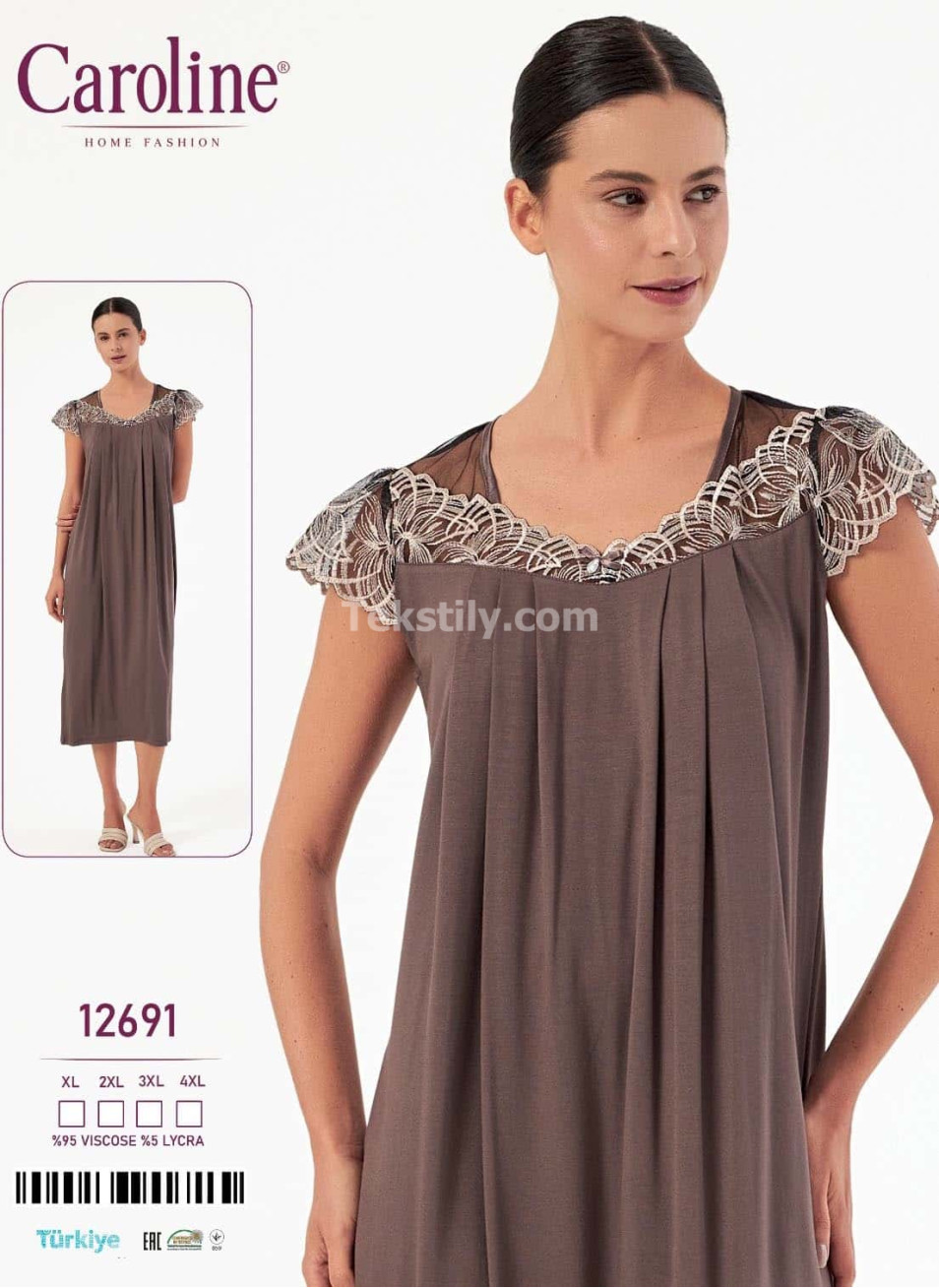 Женская Ночная Сорочка Caroline (XL+2XL+3XL+4XL)