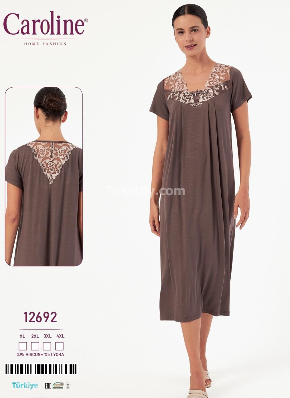 Женская Ночная Сорочка Caroline (XL+2XL+3XL+4XL)