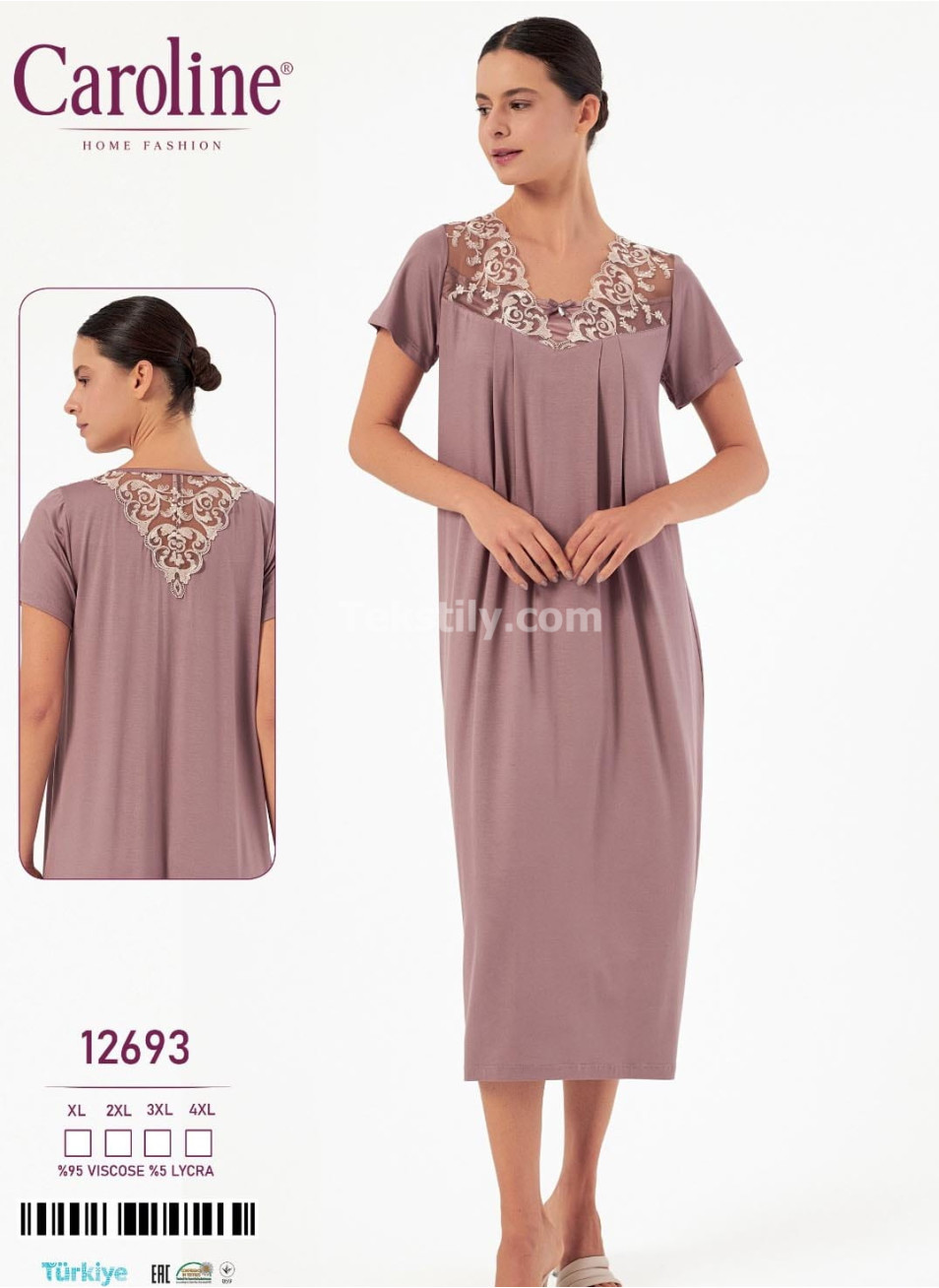 Женская Ночная Сорочка Caroline (XL+2XL+3XL+4XL)