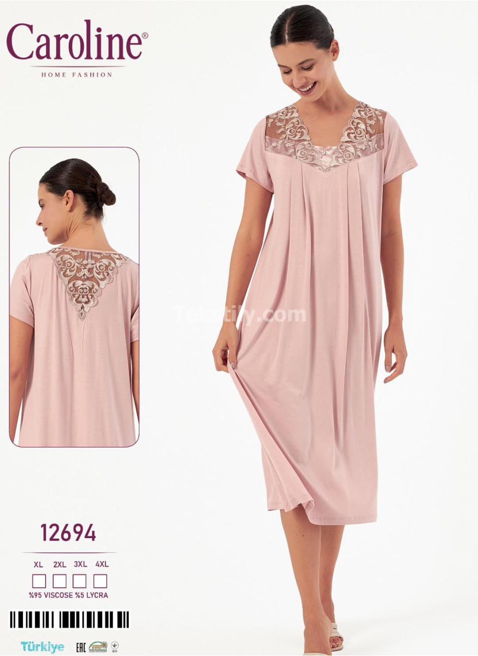 Женская Ночная Сорочка Caroline (XL+2XL+3XL+4XL)