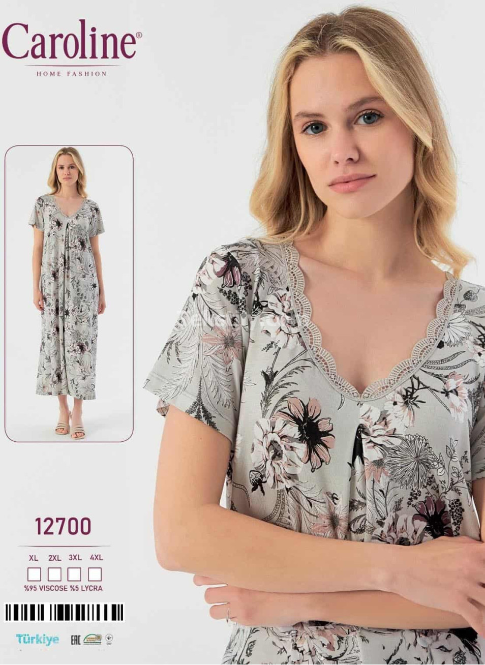 Женская Ночная Сорочка Caroline (XL+2XL+3XL+4XL)