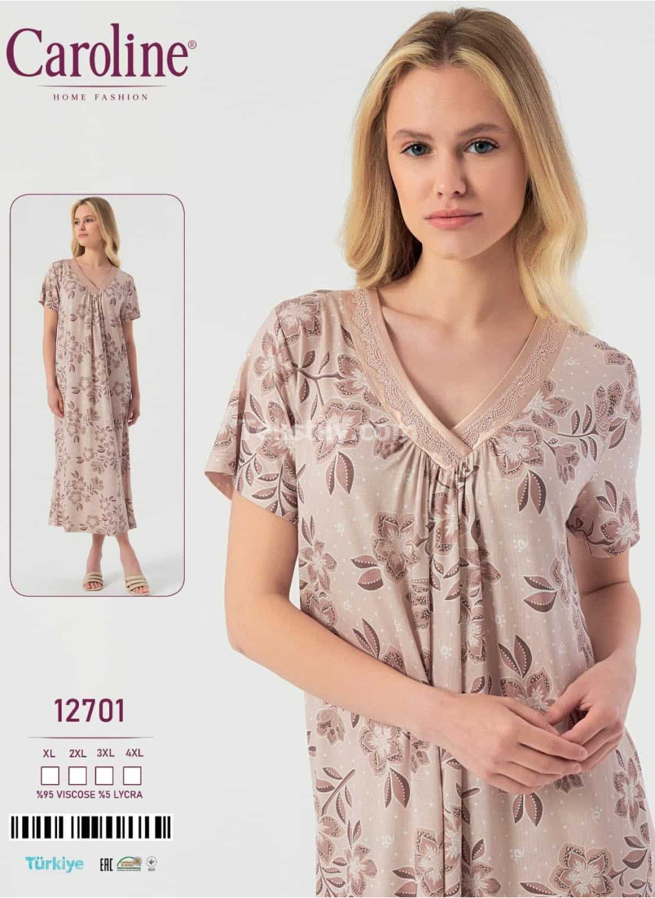 Женская Ночная Сорочка Caroline (XL+2XL+3XL+4XL)