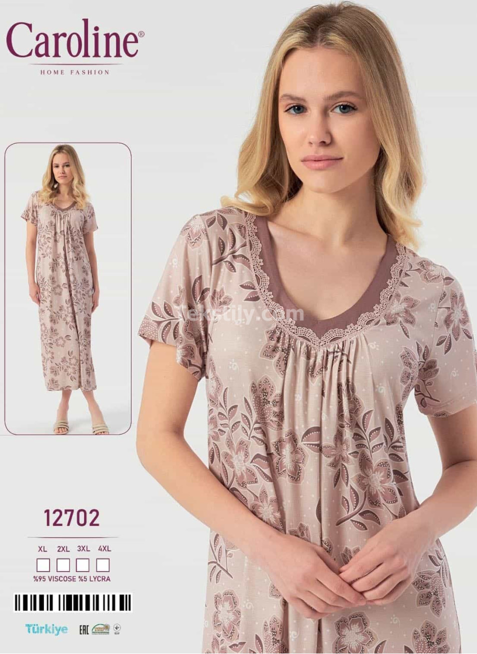 Женская Ночная Сорочка Caroline (XL+2XL+3XL+4XL)
