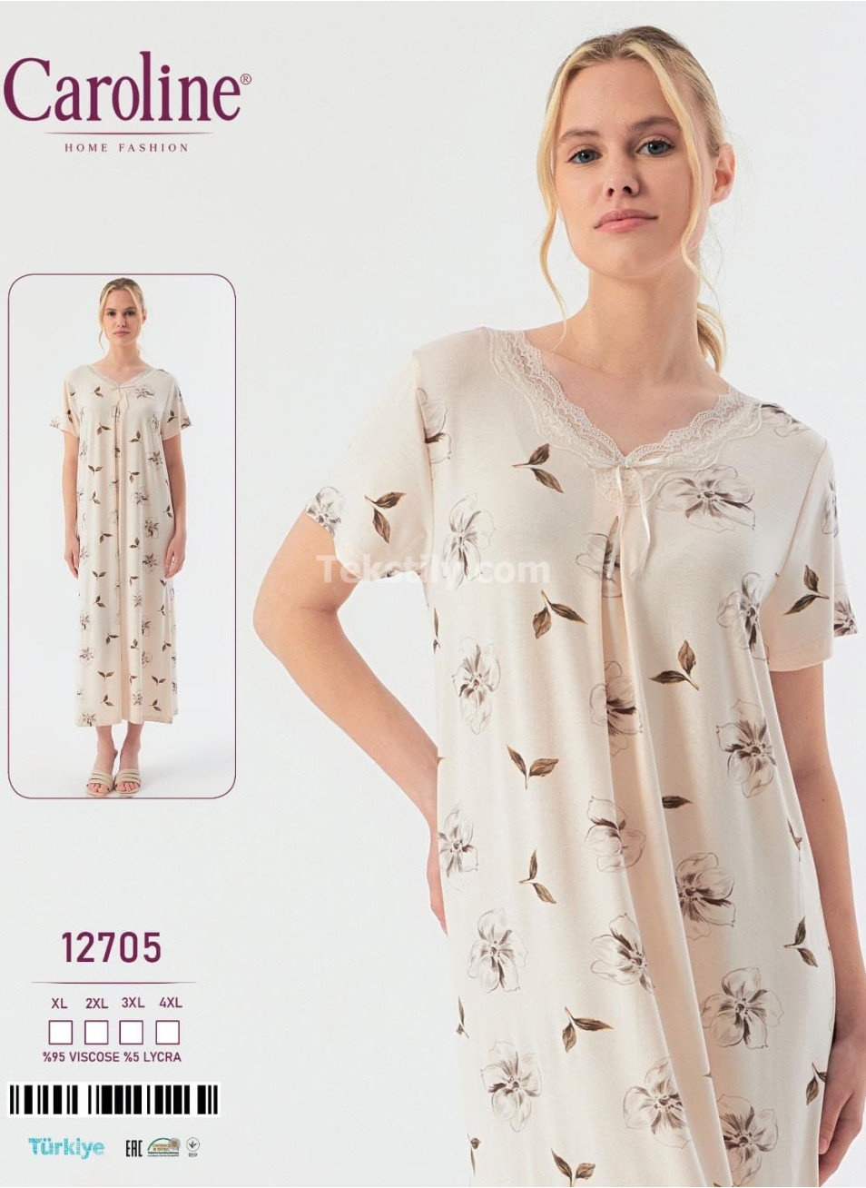 Женская Ночная Сорочка Caroline (XL+2XL+3XL+4XL)