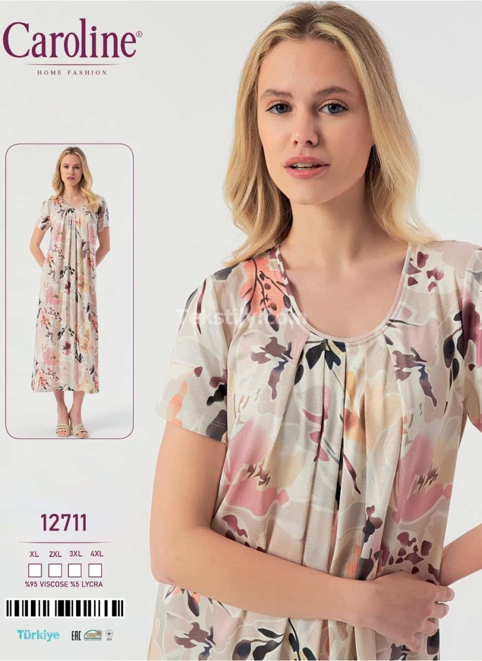 Женская Ночная Сорочка Caroline (XL+2XL+3XL+4XL)