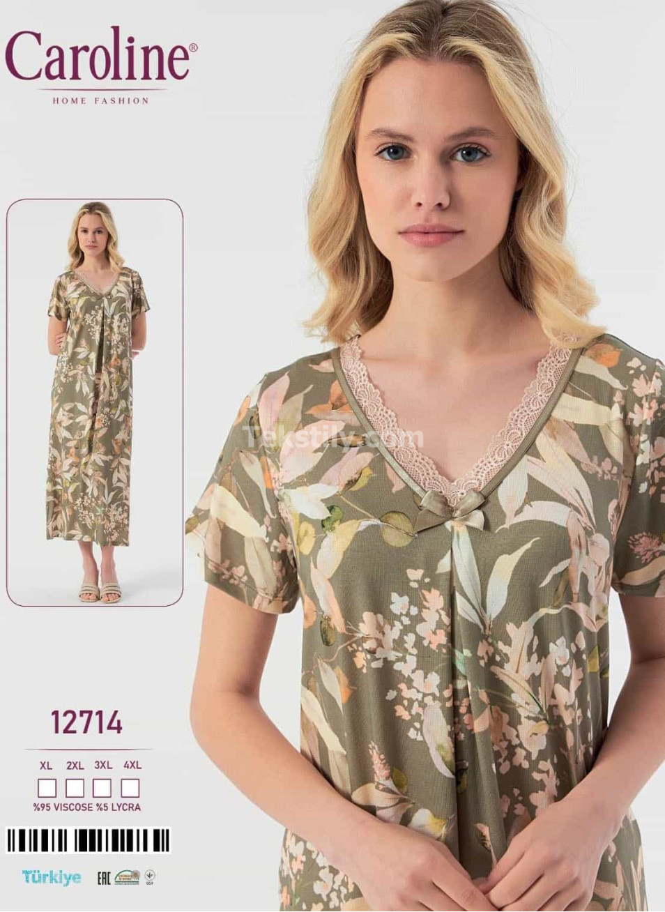 Женская Ночная Сорочка Caroline (XL+2XL+3XL+4XL)