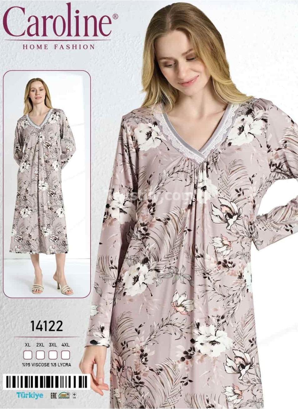 Женская Ночная Сорочка Caroline (XL+2XL+3XL+4XL)