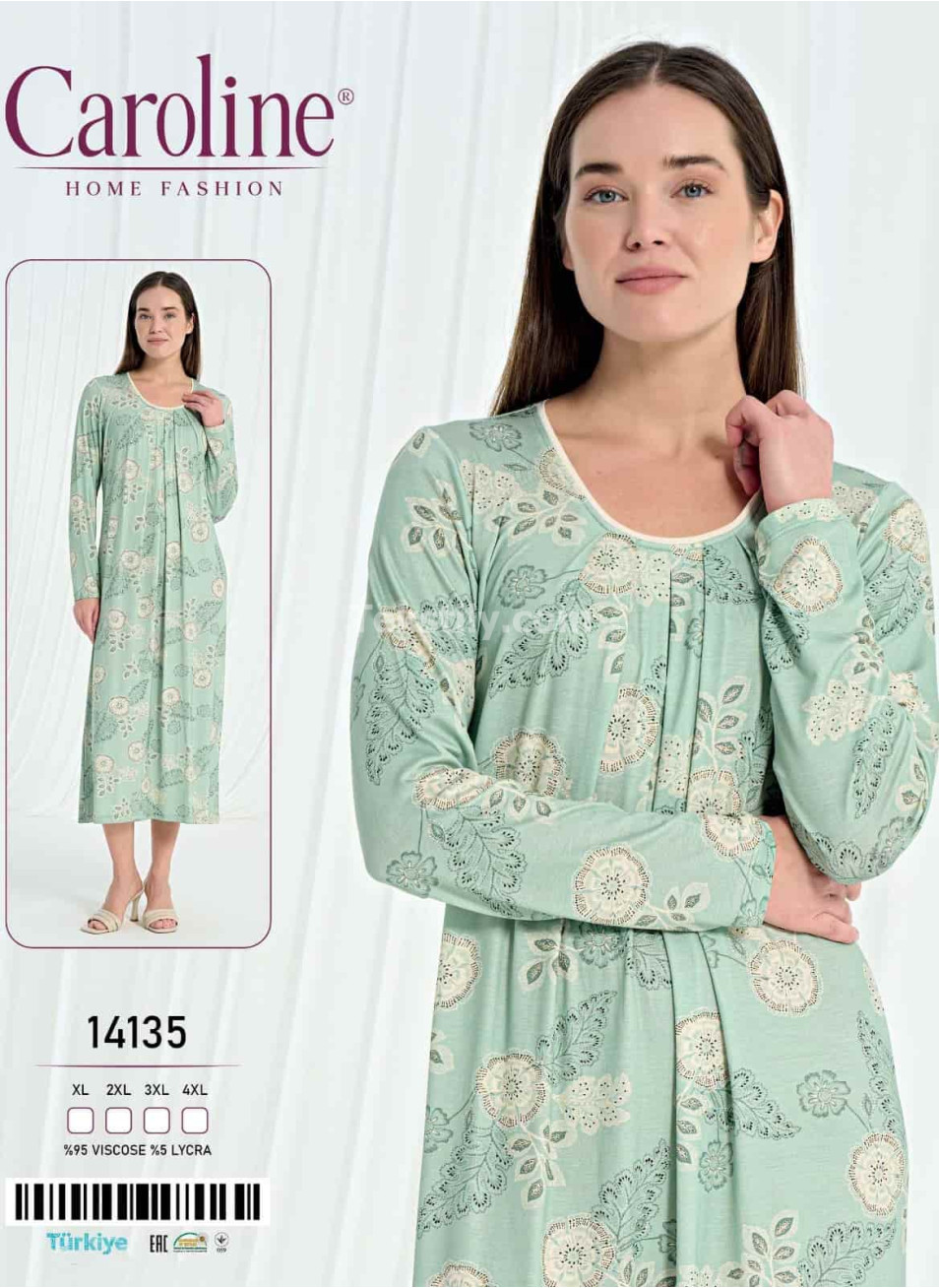 Женская Ночная Сорочка Caroline (XL+2XL+3XL+4XL)