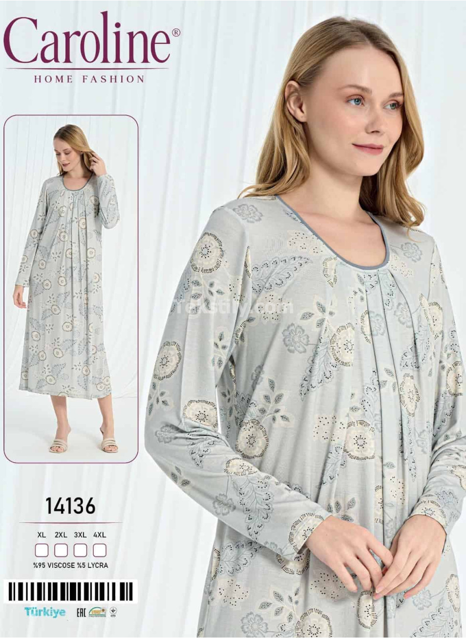 Женская Ночная Сорочка Caroline (XL+2XL+3XL+4XL)