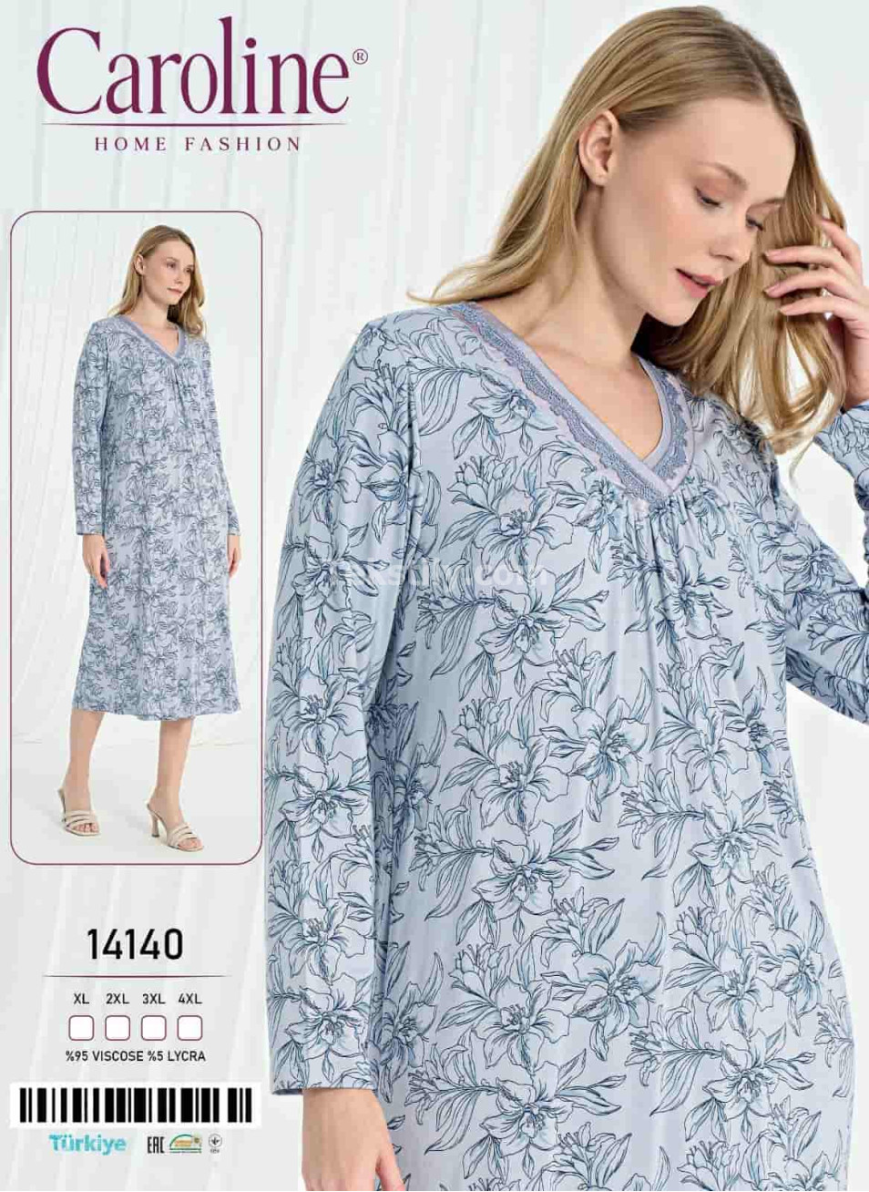 Женская Ночная Сорочка Caroline (XL+2XL+3XL+4XL)