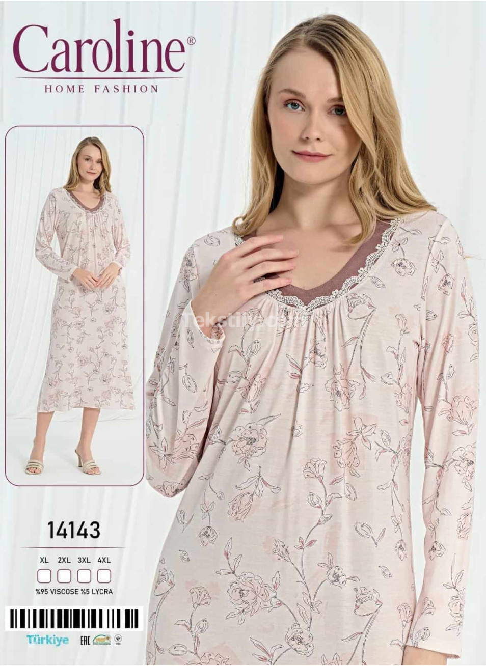 Женская Ночная Сорочка Caroline (XL+2XL+3XL+4XL)