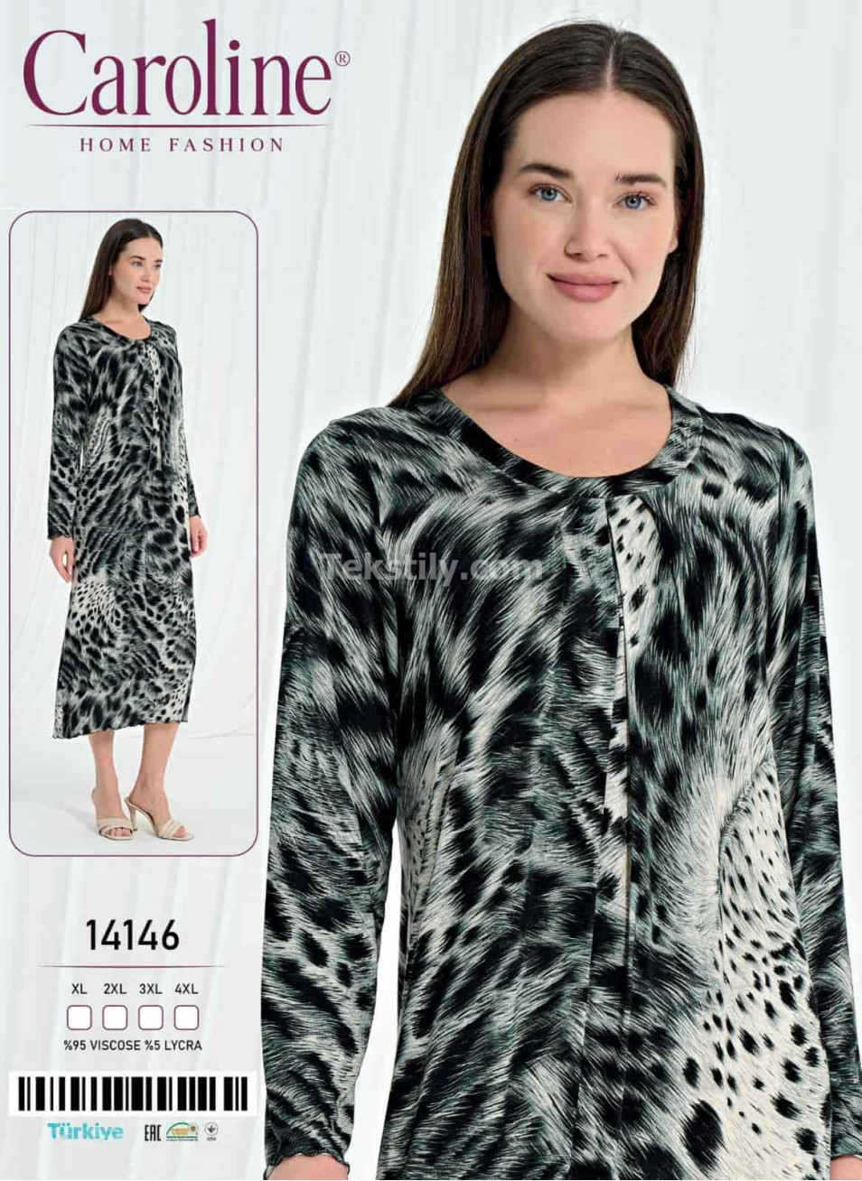Женская Ночная Сорочка Caroline (XL+2XL+3XL+4XL)