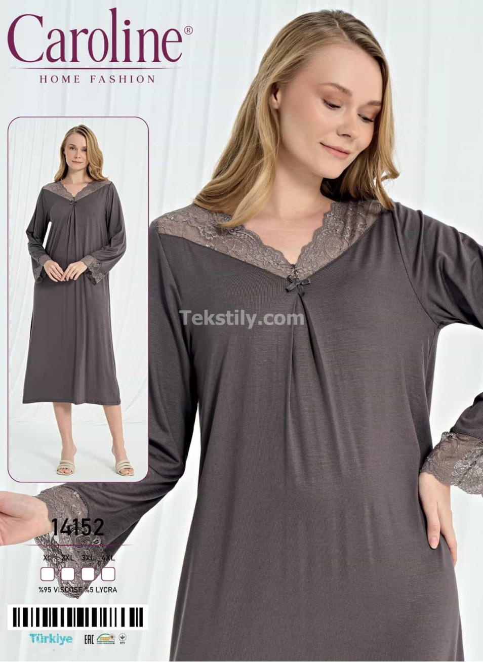 Женская Ночная Сорочка Caroline (XL+2XL+3XL+4XL)