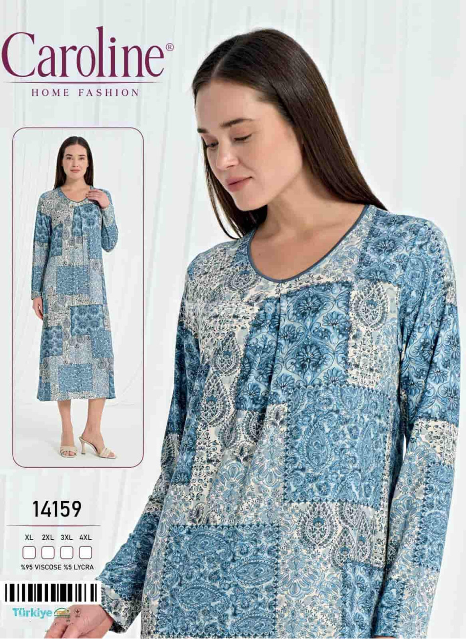 Женская Ночная Сорочка Caroline (XL+2XL+3XL+4XL)