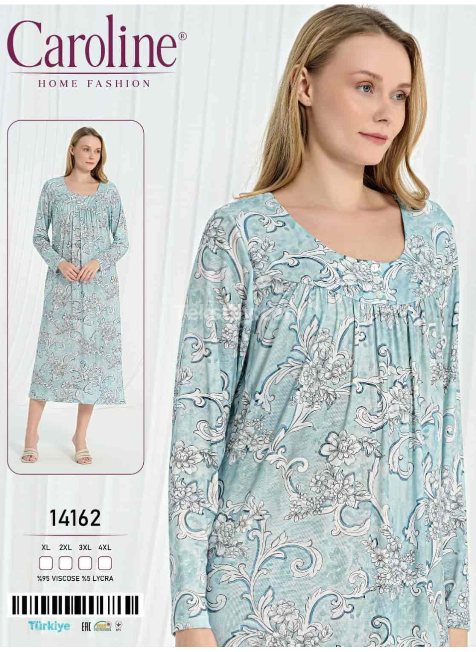 Женская Ночная Сорочка Caroline (XL+2XL+3XL+4XL)