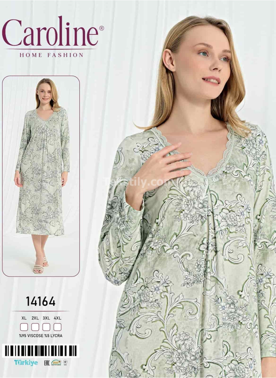 Женская Ночная Сорочка Caroline (XL+2XL+3XL+4XL)