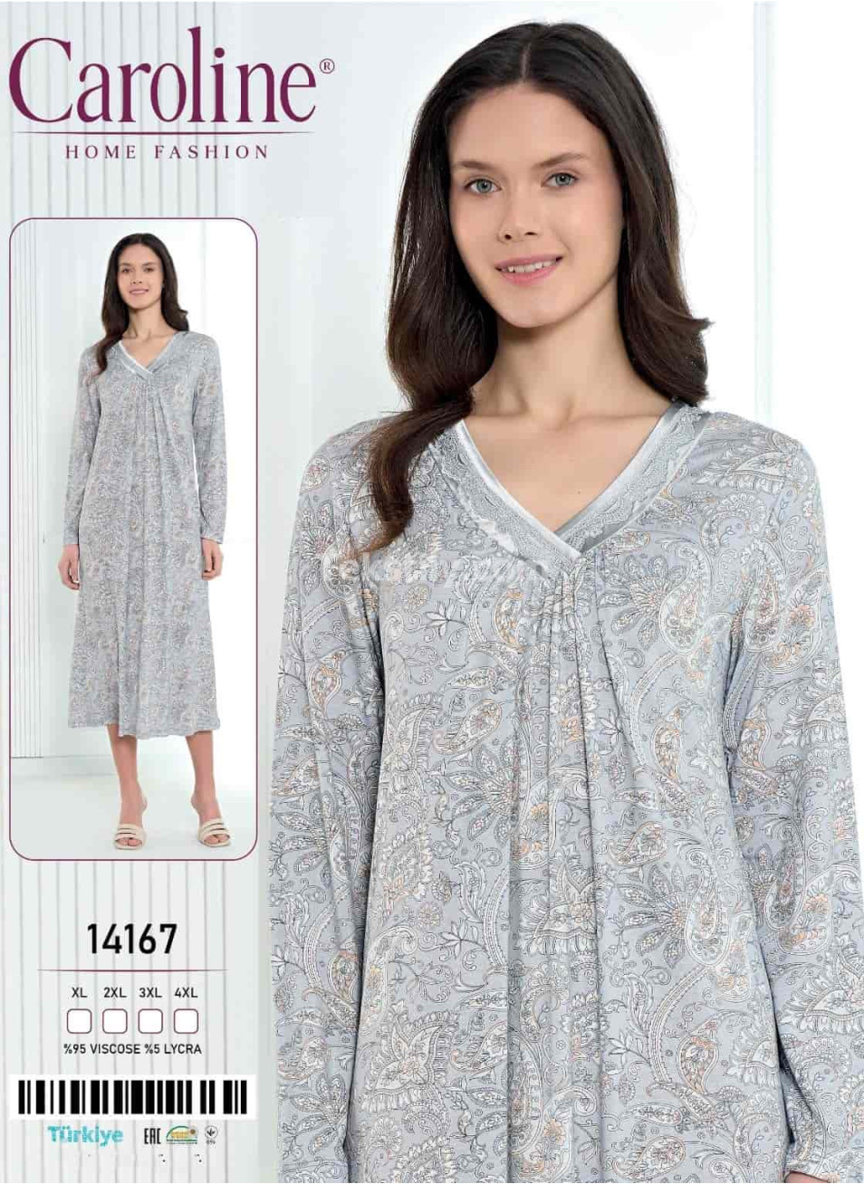 Женская Ночная Сорочка Caroline (XL+2XL+3XL+4XL)