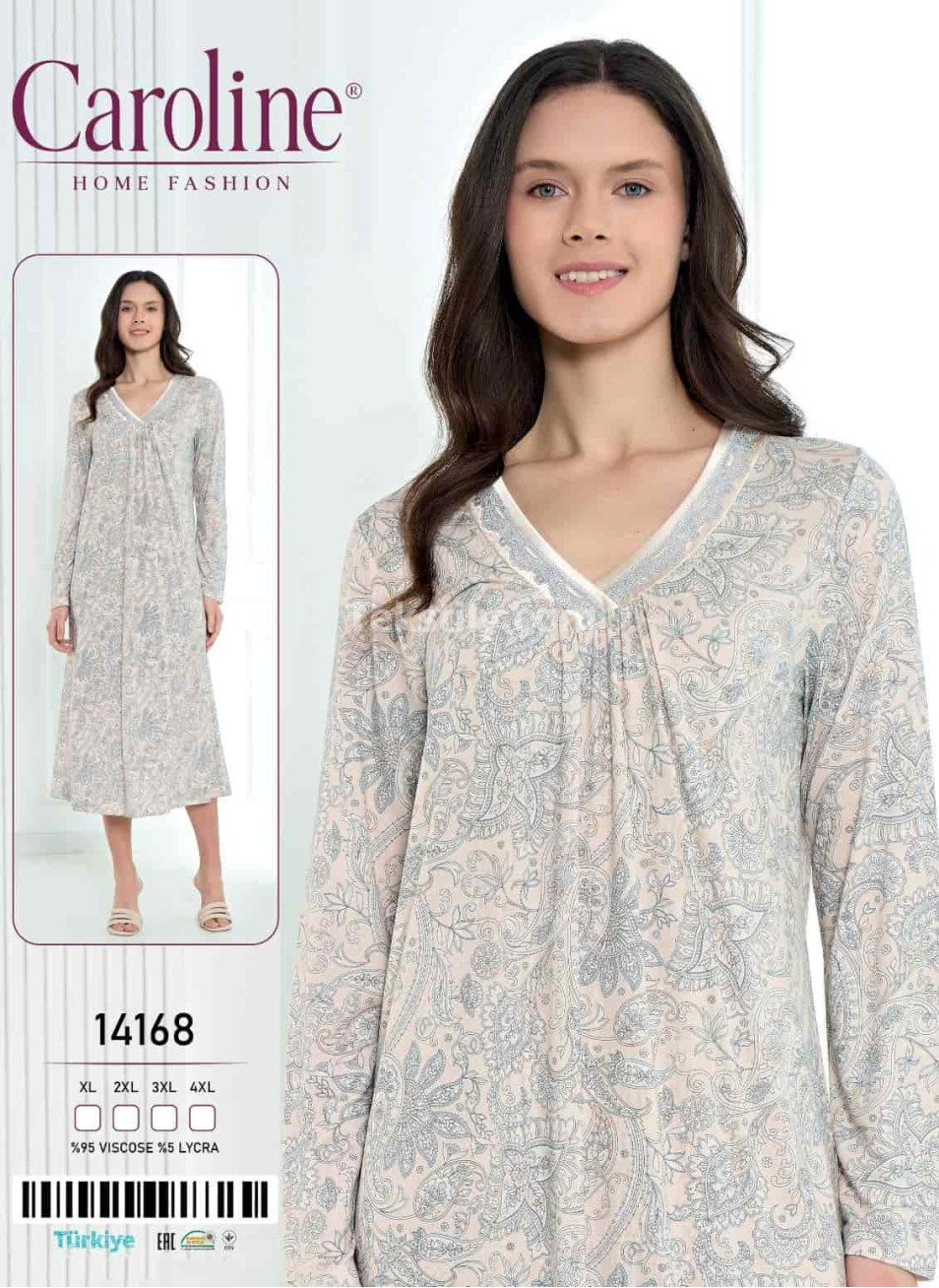 Женская Ночная Сорочка Caroline (XL+2XL+3XL+4XL)