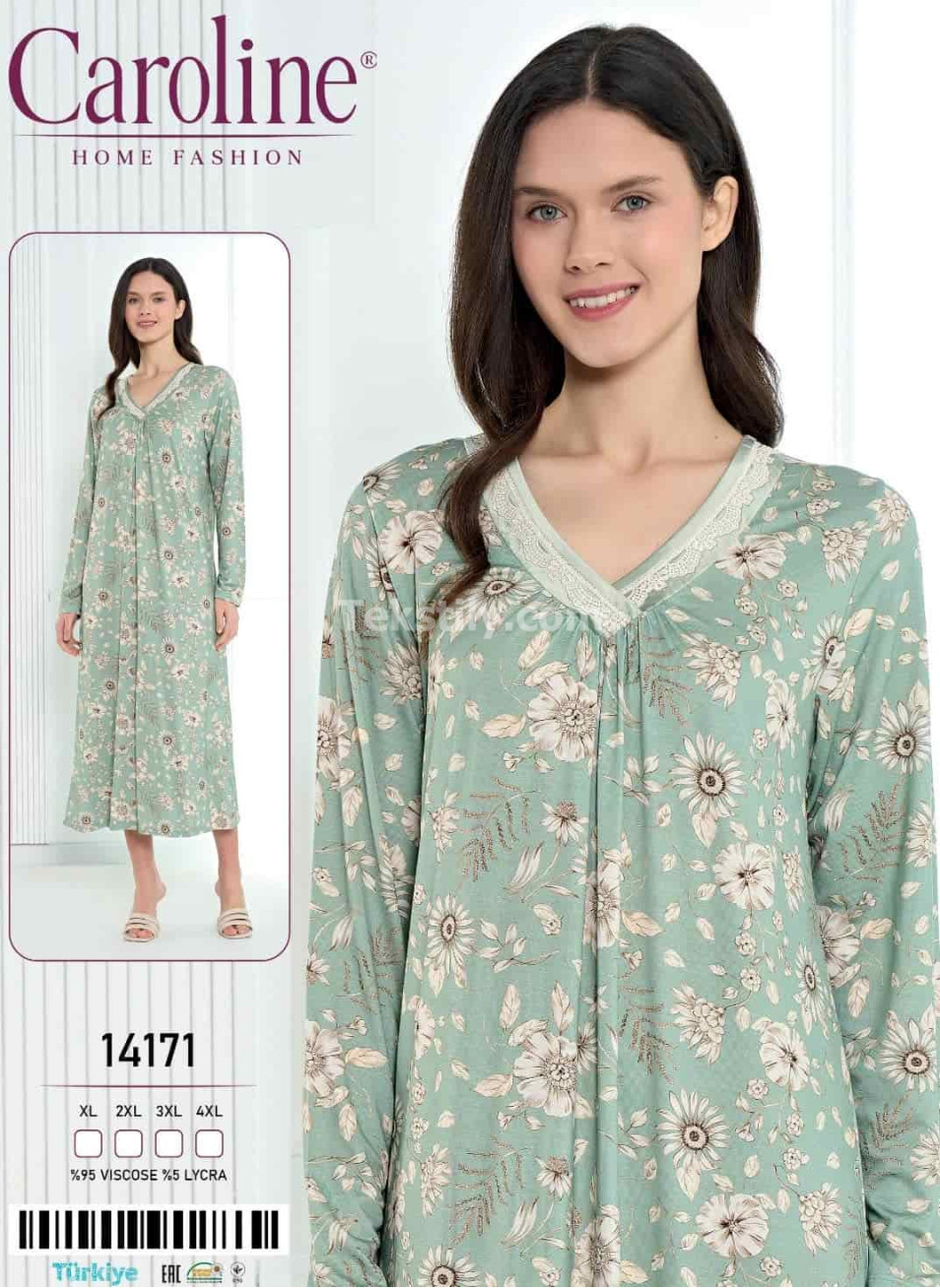 Женская Ночная Сорочка Caroline (XL+2XL+3XL+4XL)