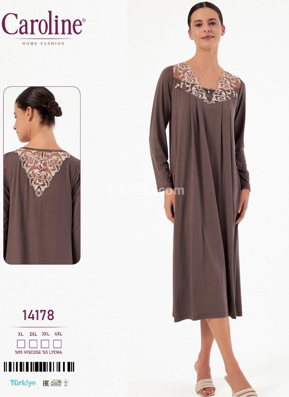 Женская Ночная Сорочка Caroline (XL+2XL+3XL+4XL)