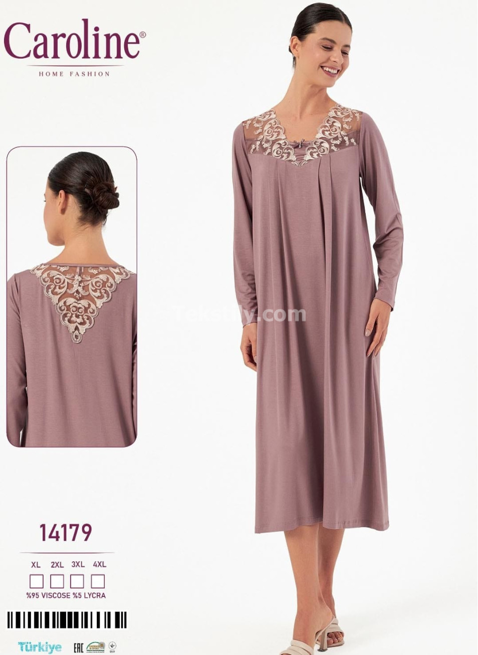 Женская Ночная Сорочка Caroline (XL+2XL+3XL+4XL)