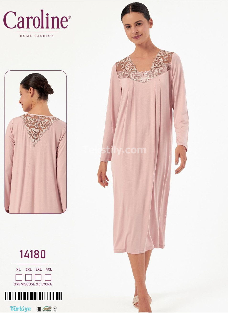 Женская Ночная Сорочка Caroline (XL+2XL+3XL+4XL)