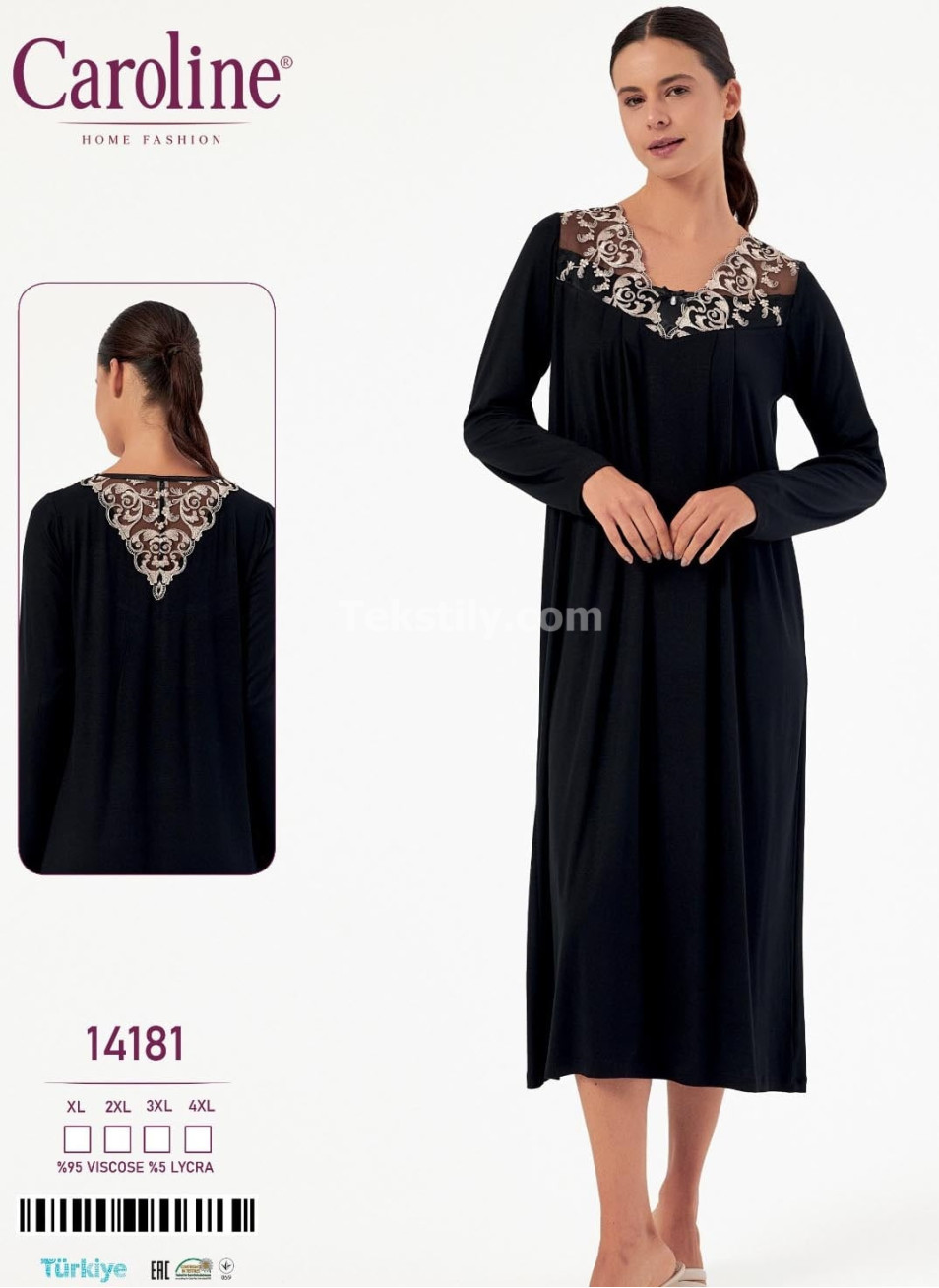 Женская Ночная Сорочка Caroline (XL+2XL+3XL+4XL)
