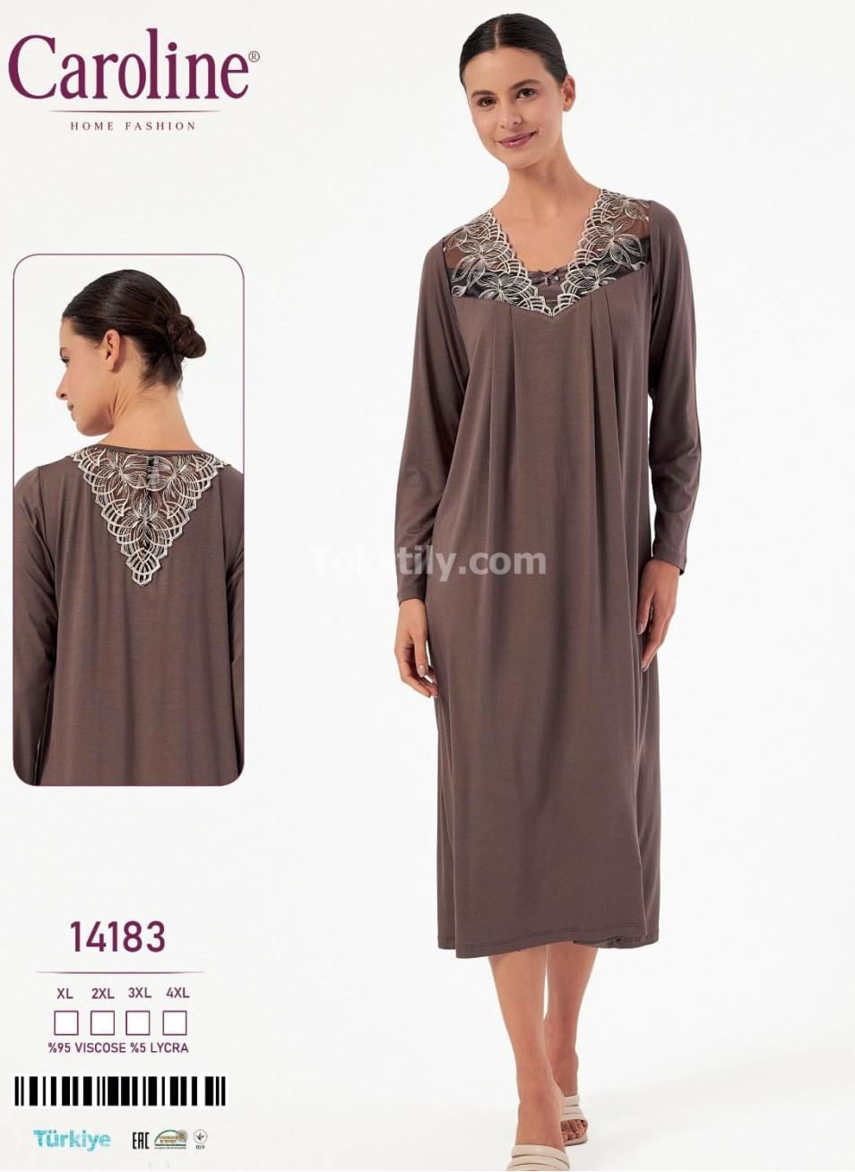Женская Ночная Сорочка Caroline (XL+2XL+3XL+4XL)