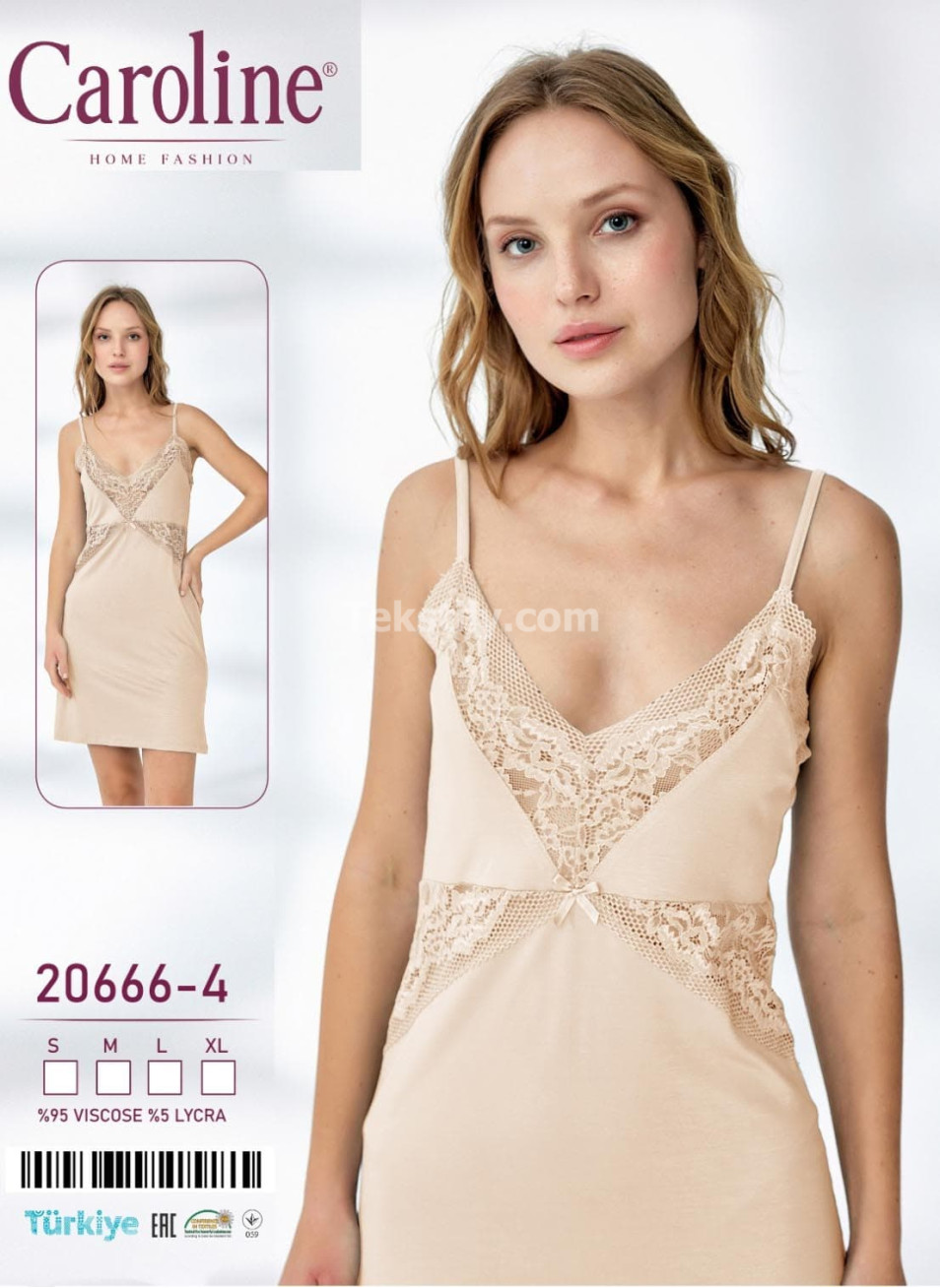 Женская Ночная Сорочка Caroline (S+M+L+XL)