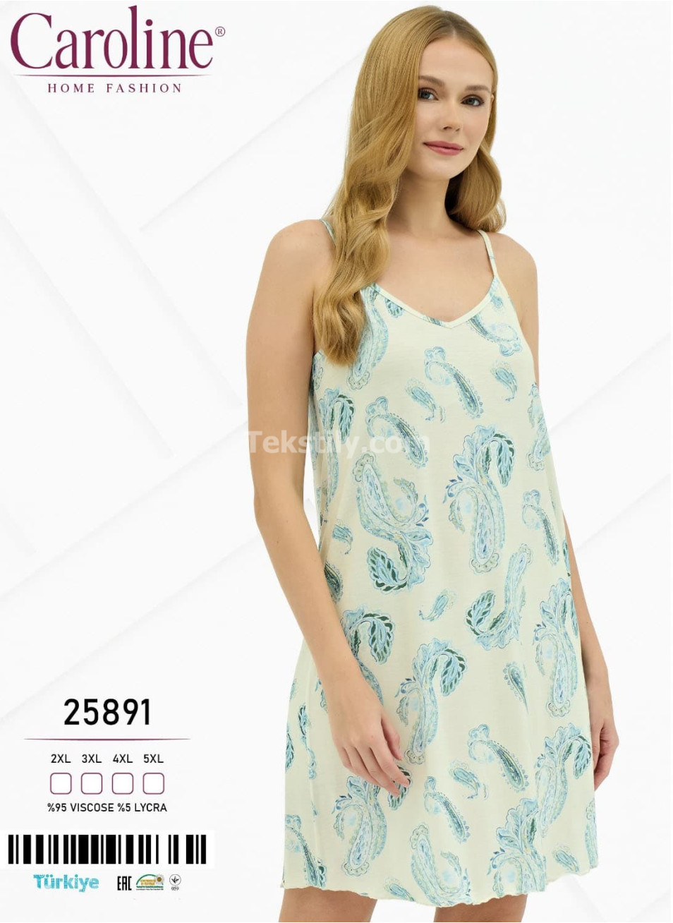 Женская Ночная Сорочка Caroline (2XL+3XL+4XL+5XL)